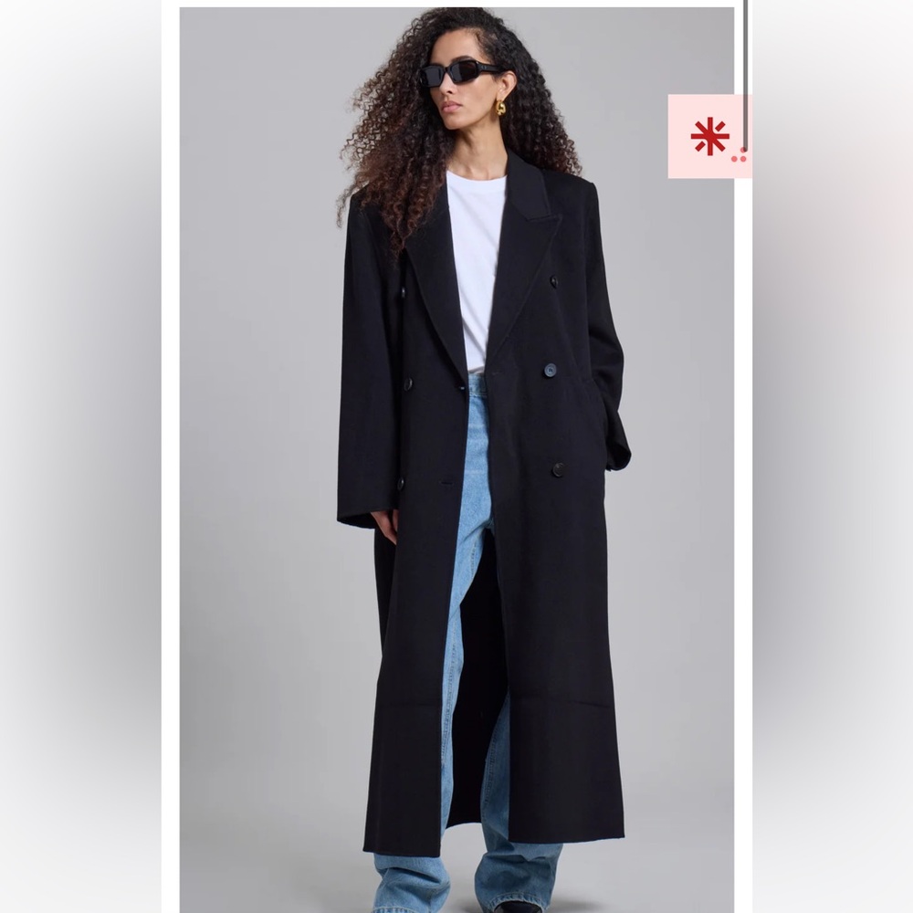 The Frankie Shop GAIA DOUBLE BREASTED COAT - BLACK - M